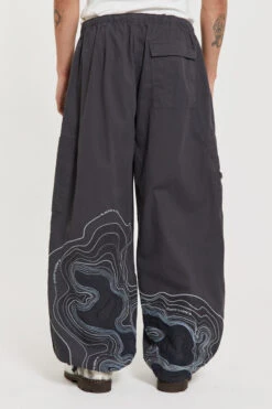 Grey Topograph Parachute Pants