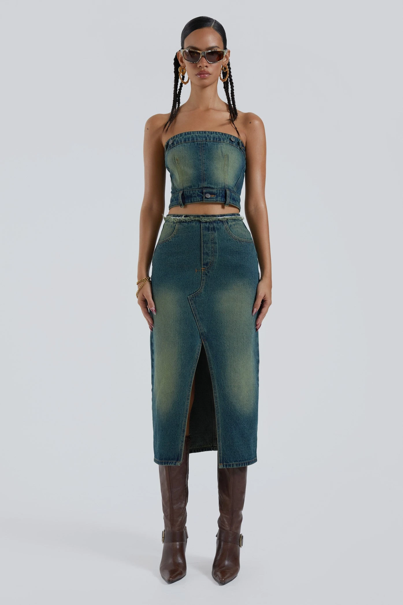 Jaded London Liberty 2 In 1 Detachable Denim In Blue - Image 2