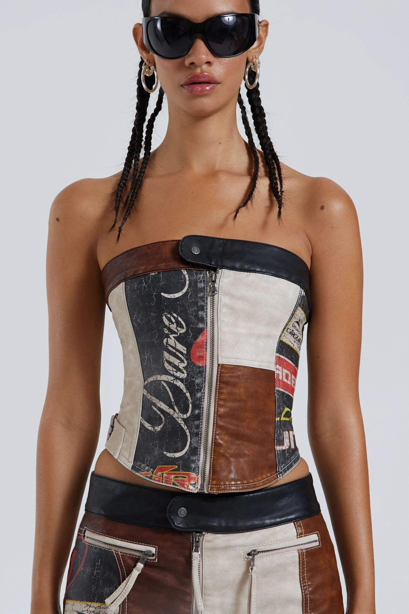 Jaded London Daytona Vegan Leather Corset Top - Image 2