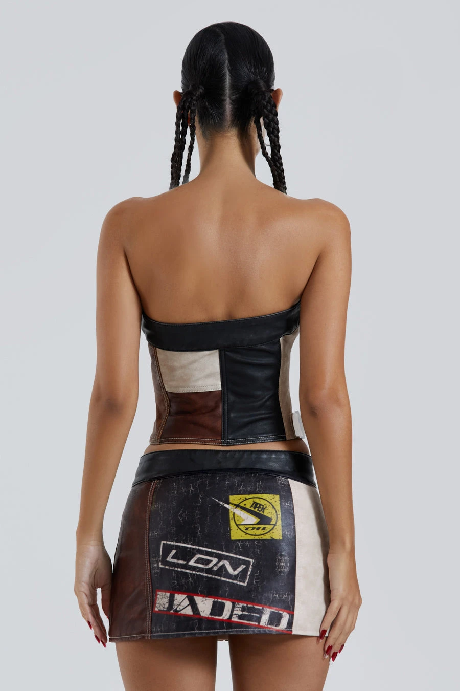 Jaded London Daytona Vegan Leather Corset Top - Image 3