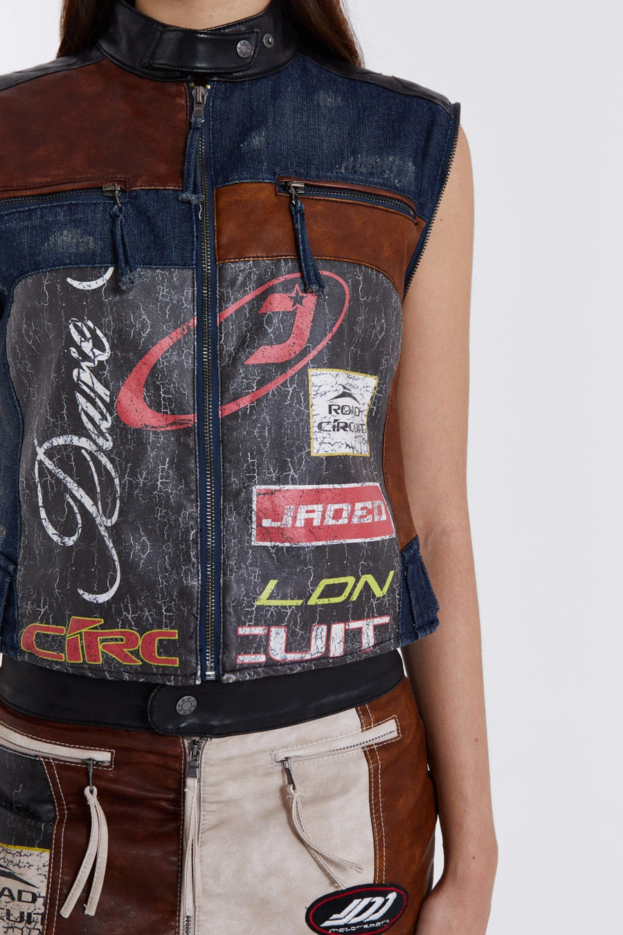 Jaded London Daytona Zip Off Sleeve Moto Jacket - Image 5