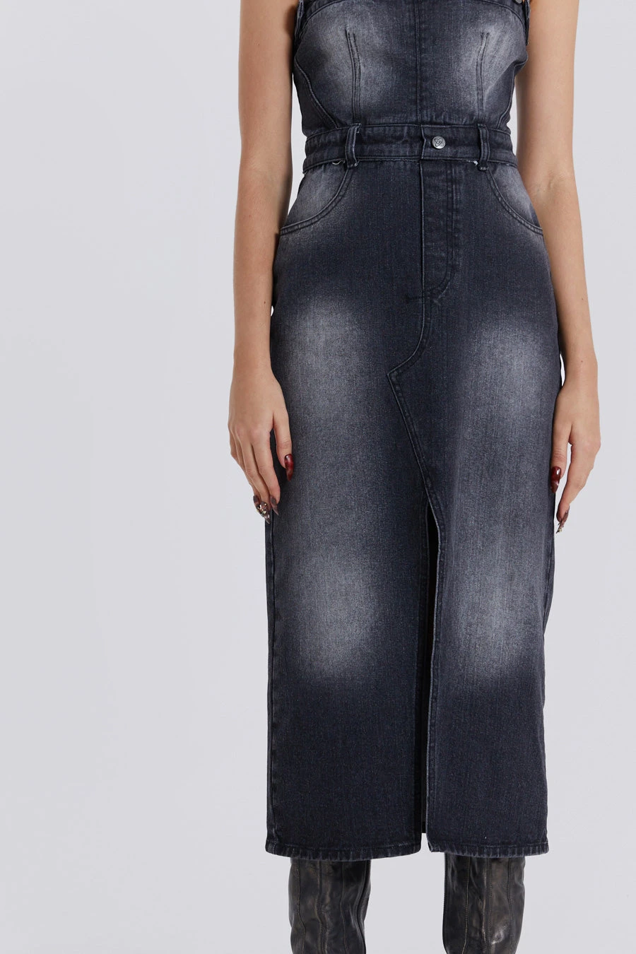 Jaded London Liberty 2 In 1 Detachable Denim In Black - Image 8