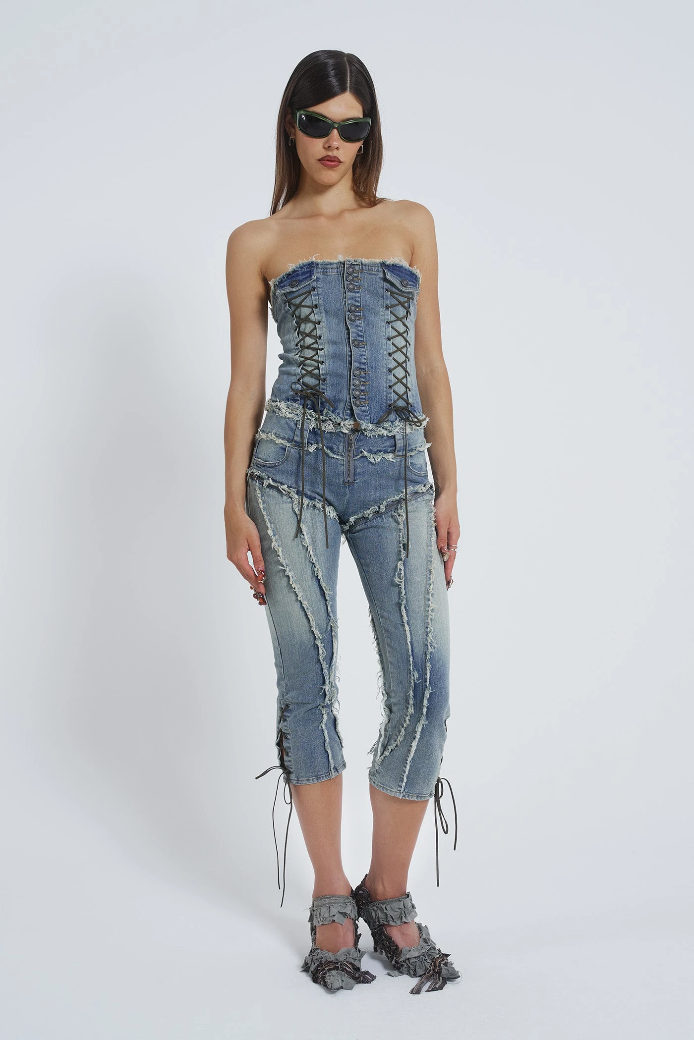 Jaded London Get Riding 5 In 1 Detachable Denim Jumpsuit - Image 3