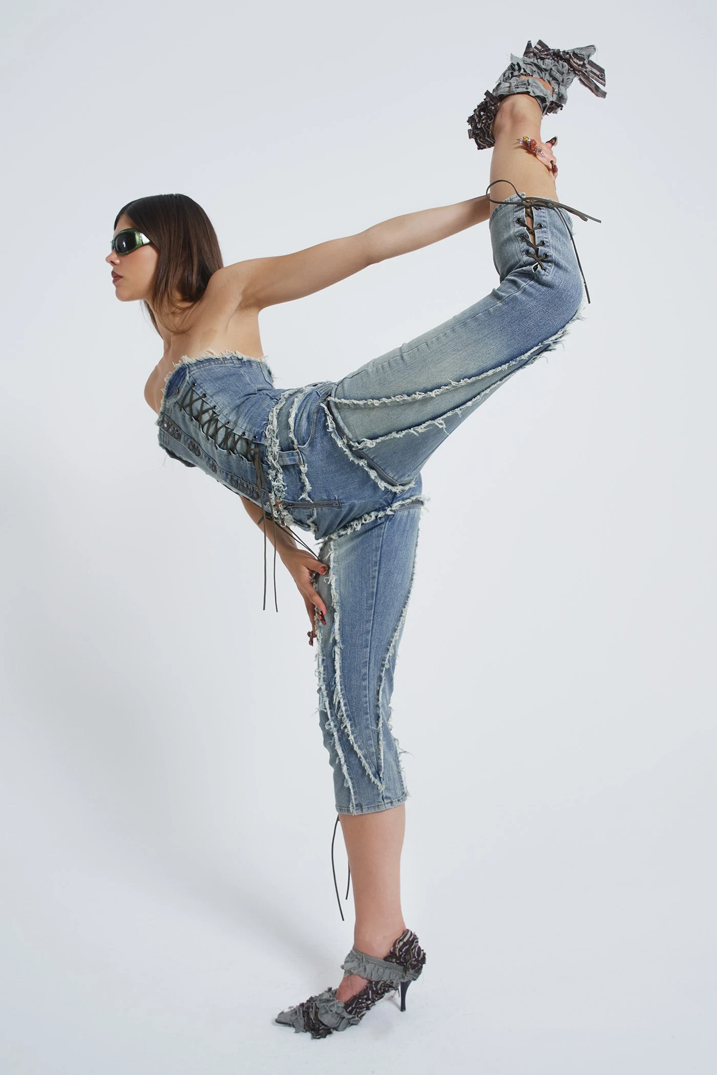 Jaded London Get Riding 5 In 1 Detachable Denim Jumpsuit - Image 11