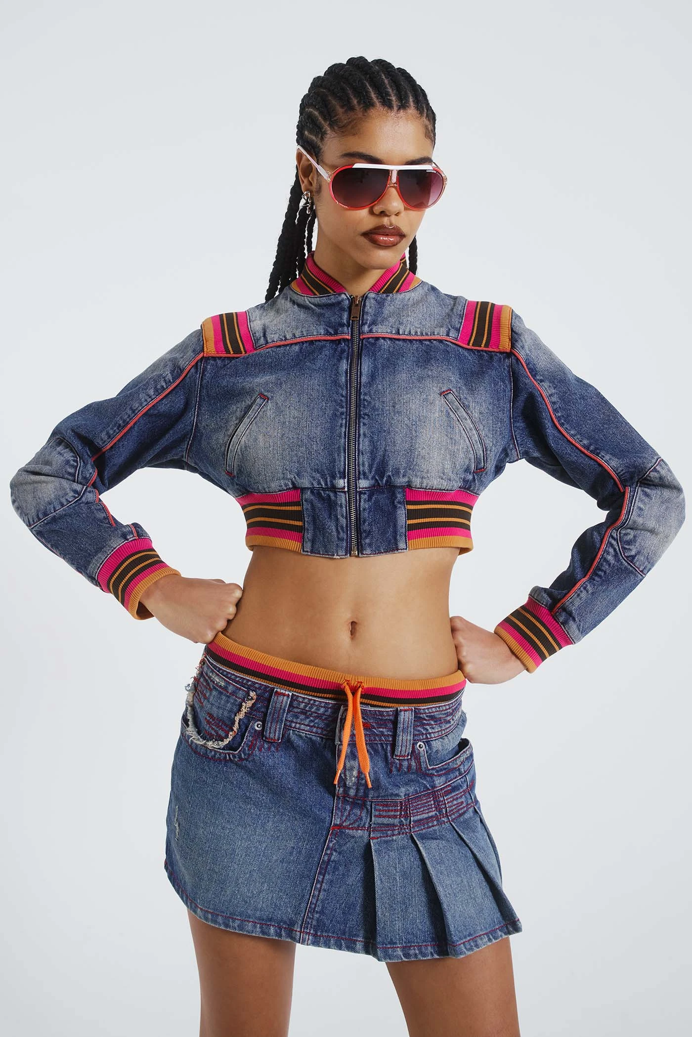 Jaded London Sherbet Cropped Denim Jacket - Image 4