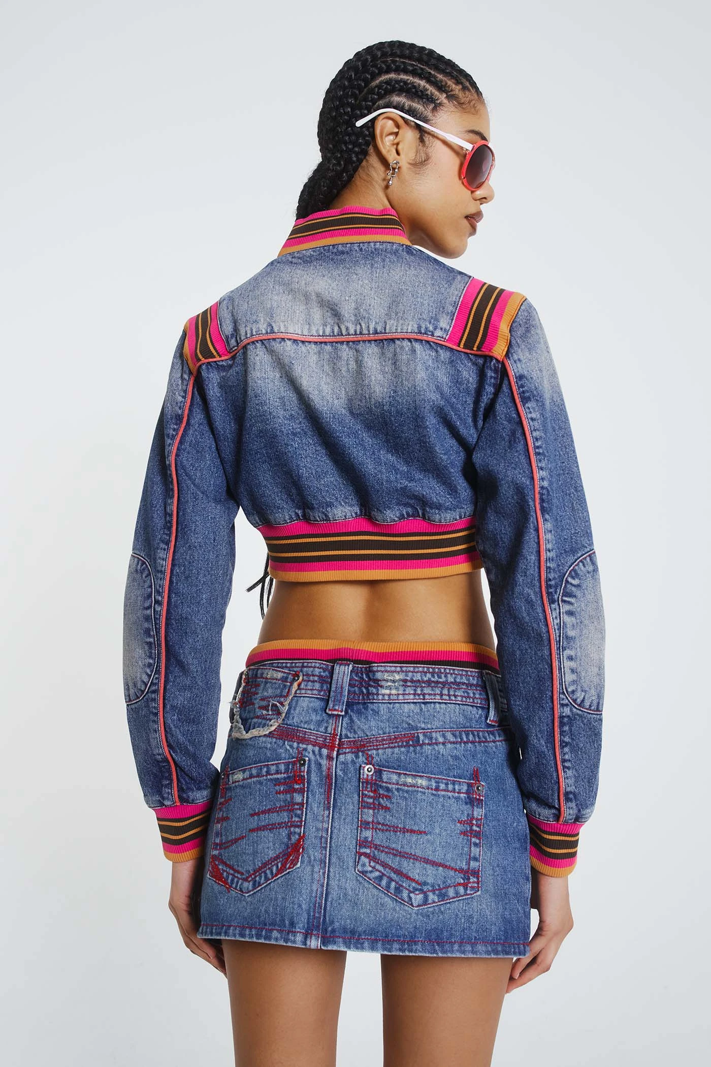 Jaded London Sherbet Cropped Denim Jacket - Image 3