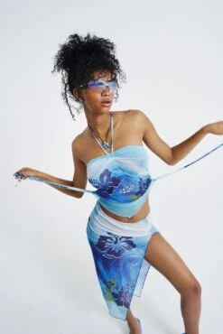 Jaded London Oahu Mesh Slip Maxi Skirt