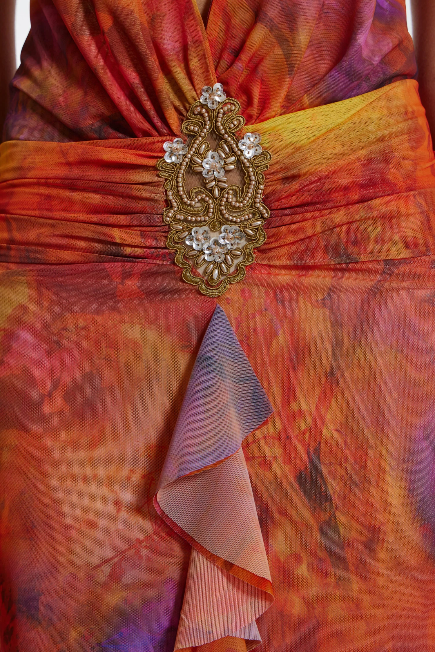 Jaded London Cindy Plunge Maxi Dress In Orange - Image 6