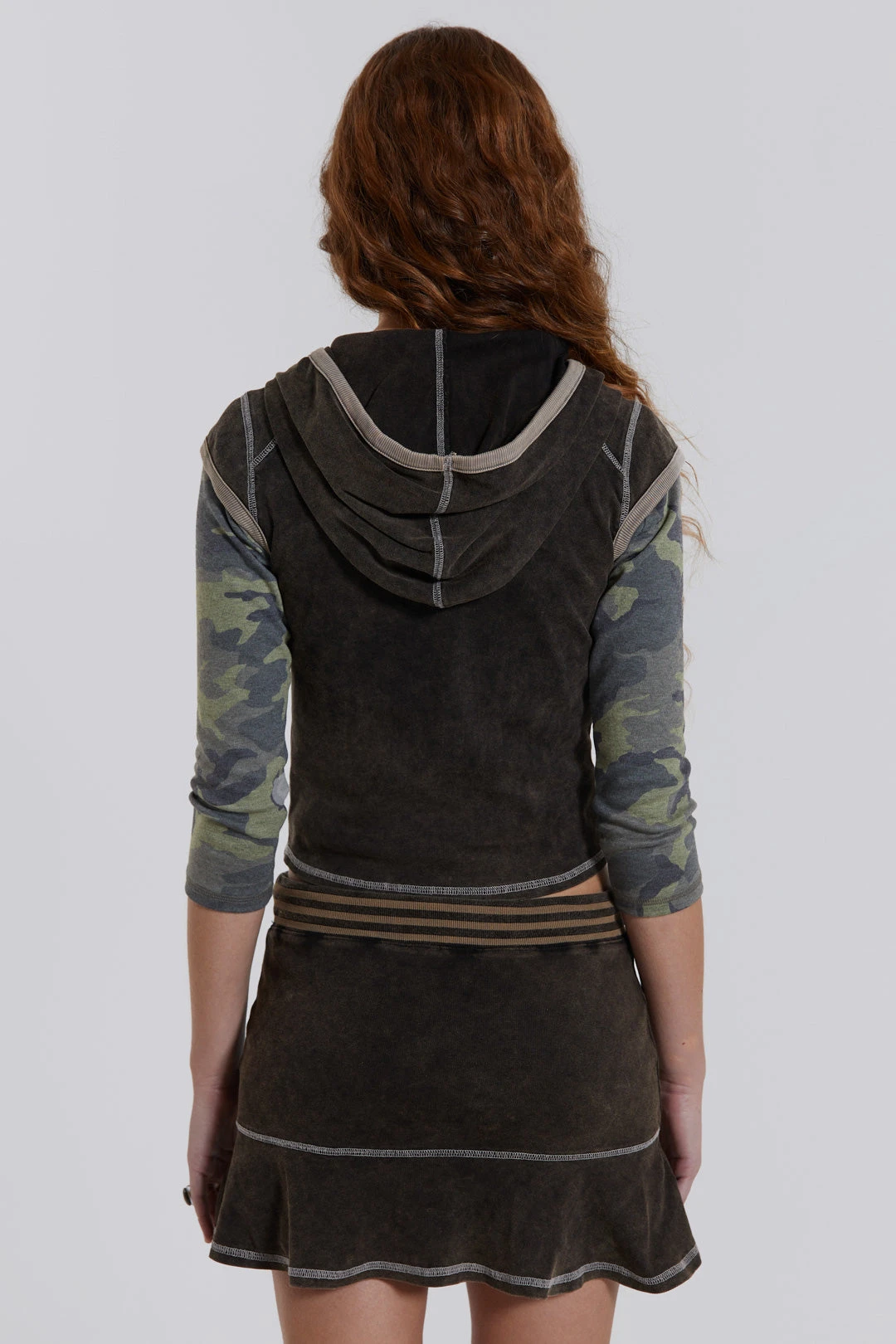 Jaded London Freya Acid Wash Cap Sleeve Top - Image 3