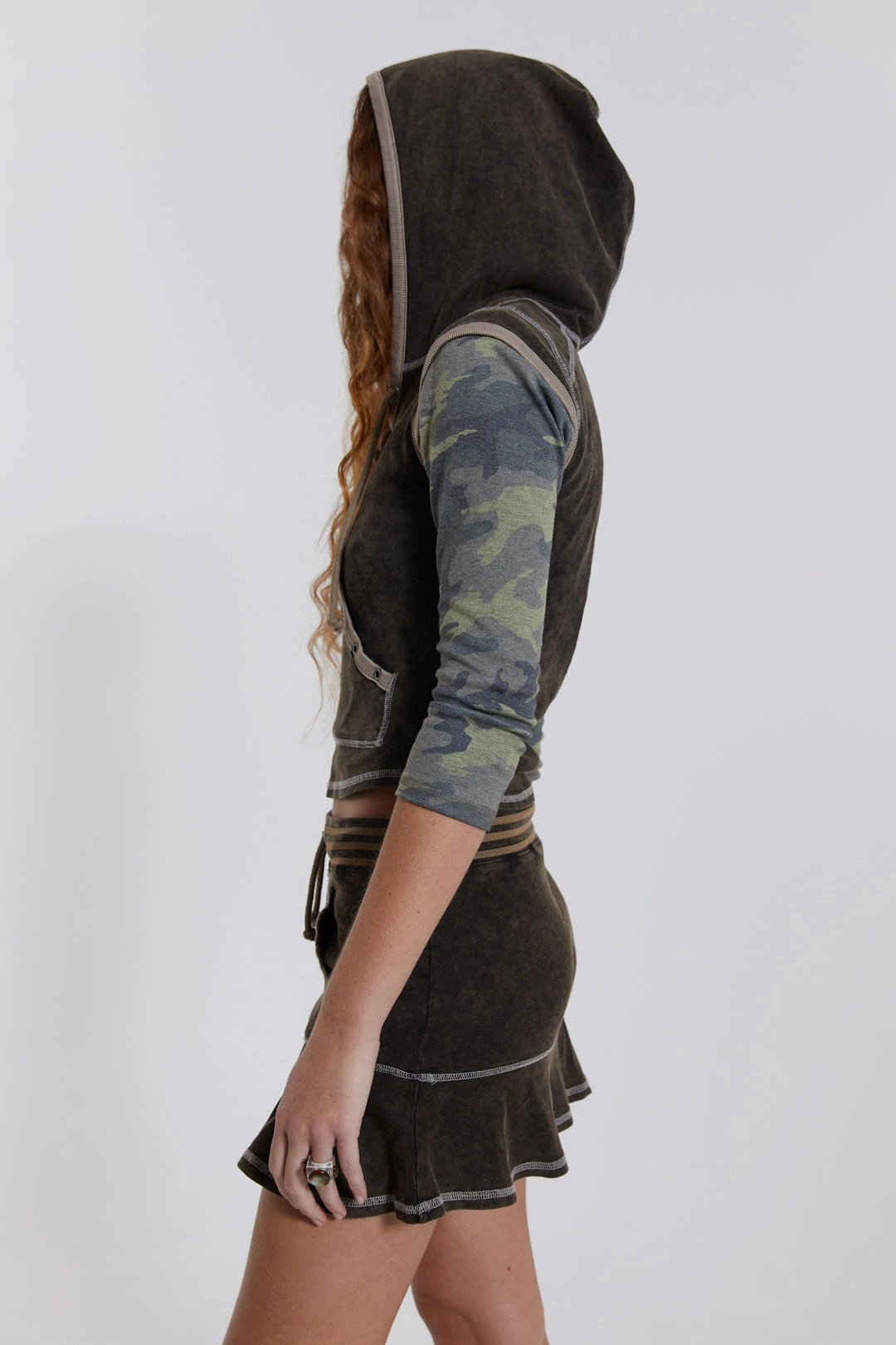 Jaded London Freya Acid Wash Cap Sleeve Top - Image 6