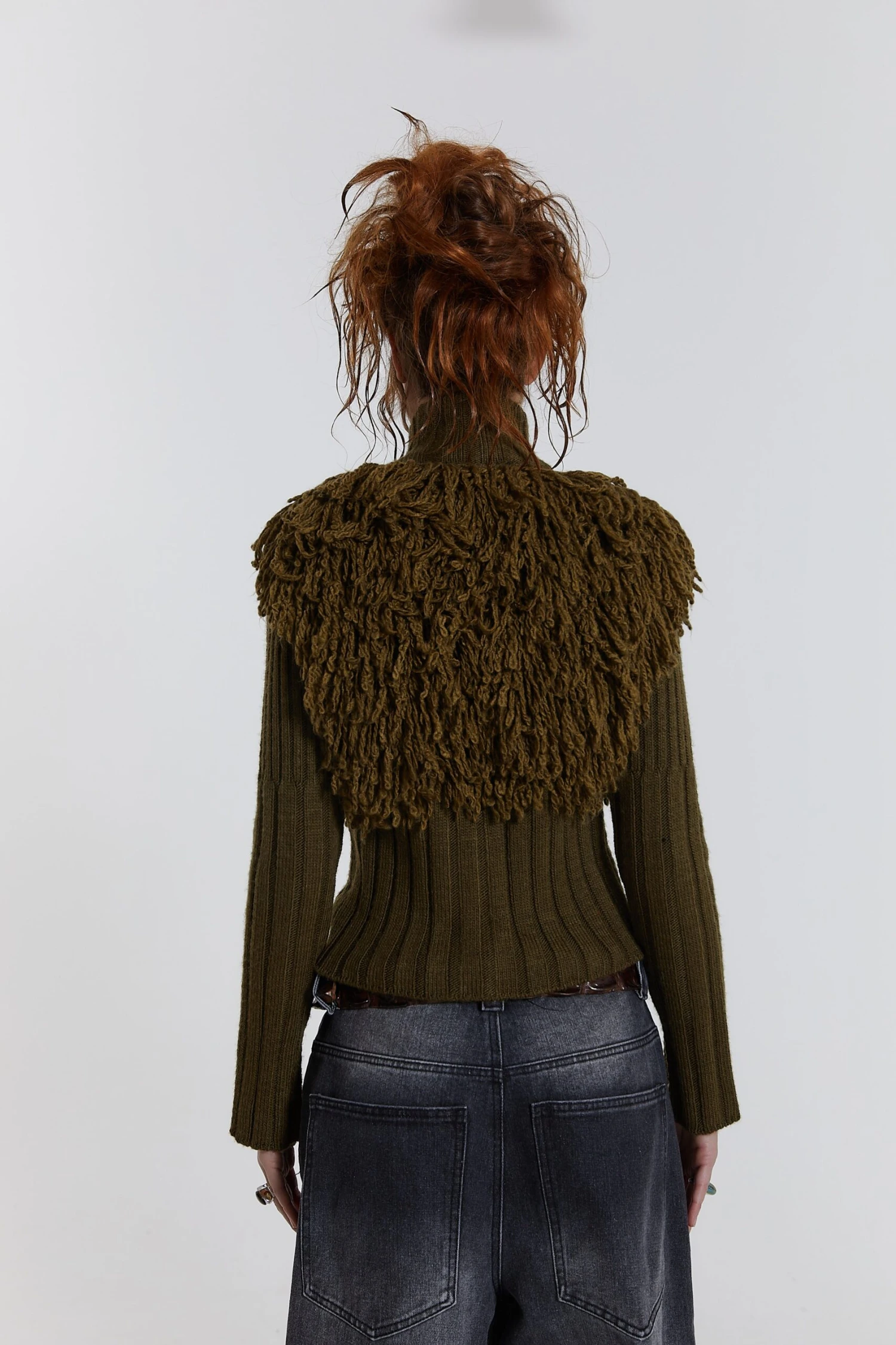 Jaded London Alder Loop Knit Zip Up Jacket - Image 3