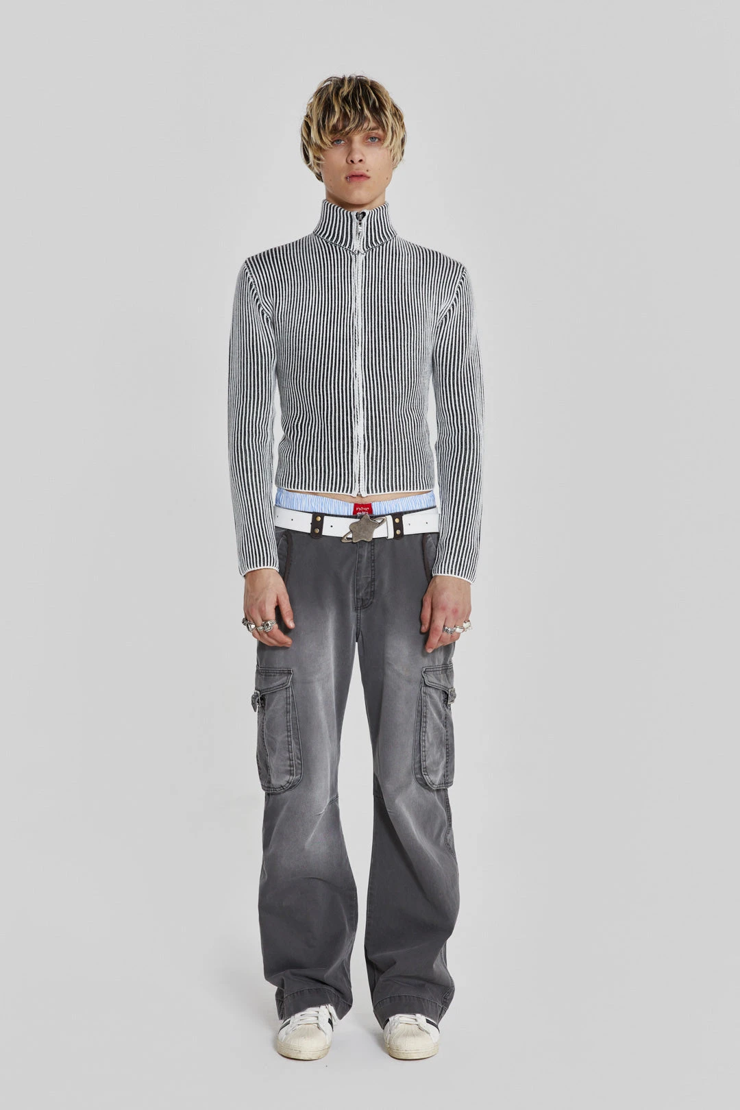 Shadow White Lucid Knit Track Top - Image 2