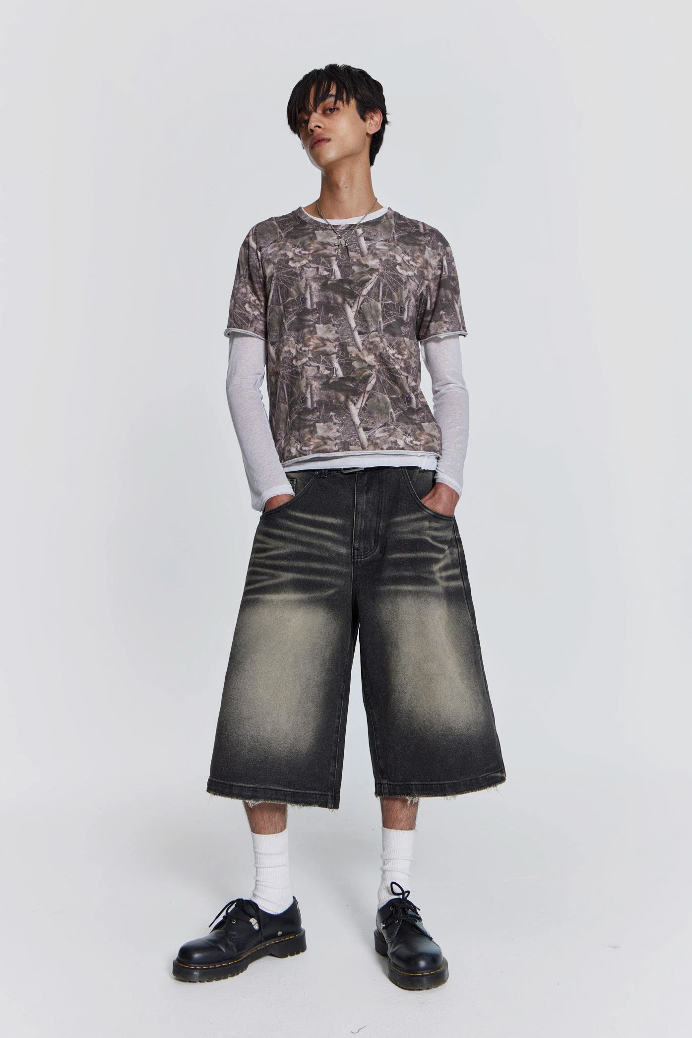 Washed Black Colossus Jorts - Image 3