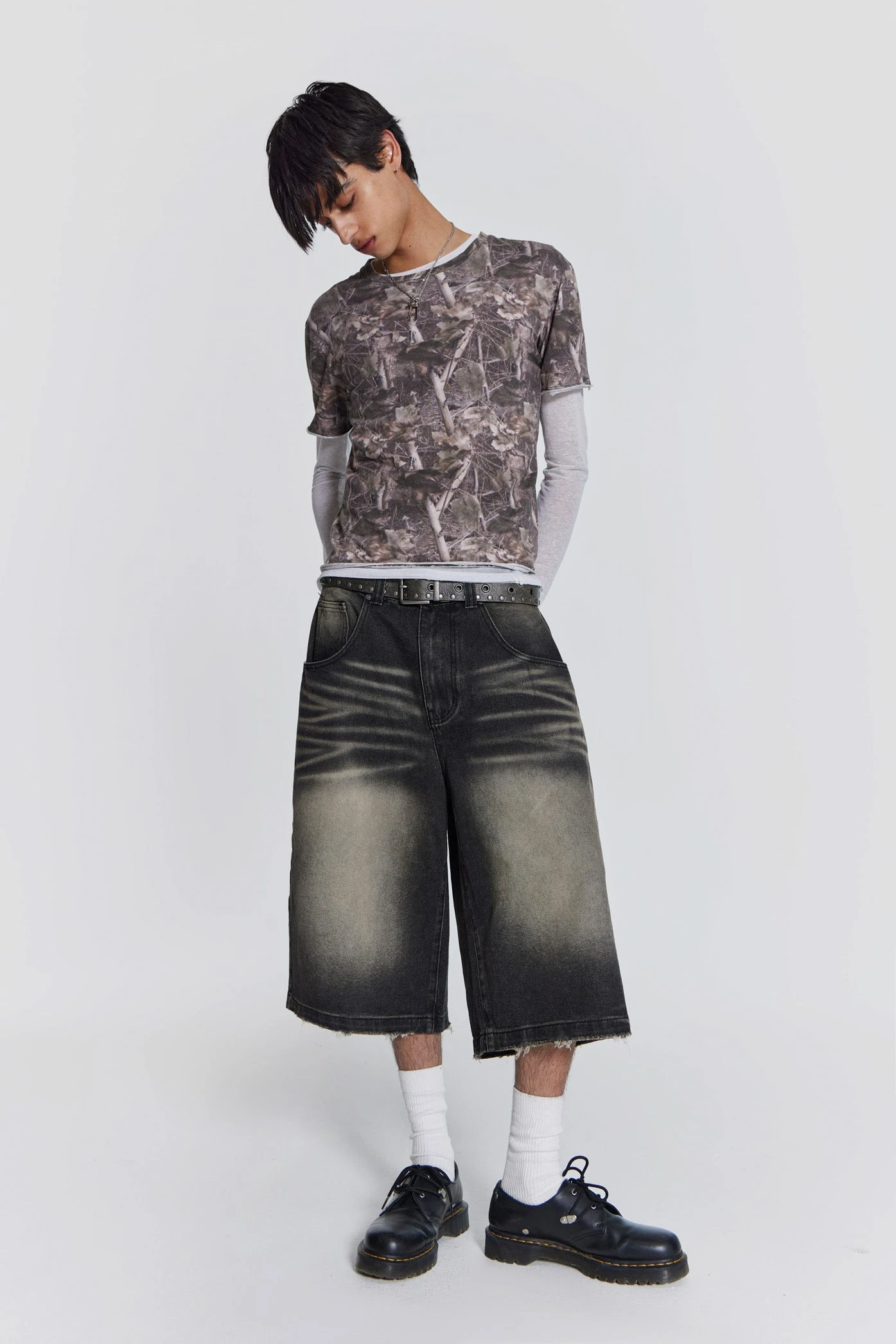 Washed Black Colossus Jorts - Image 4