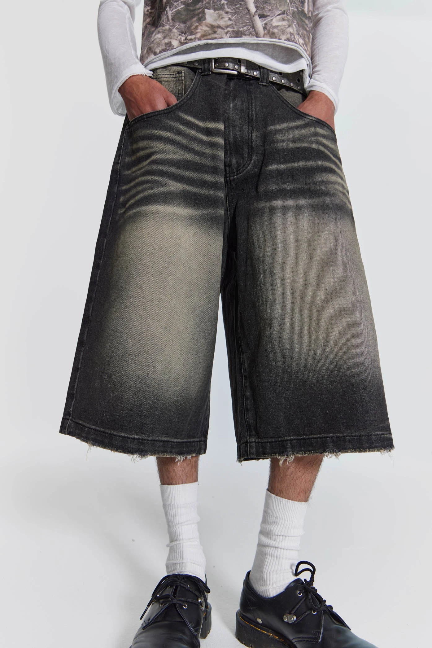Washed Black Colossus Jorts - Image 6