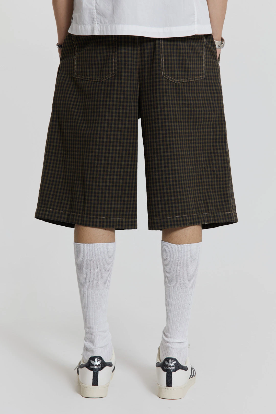 Charcoal Check Fairway Shorts - Image 4