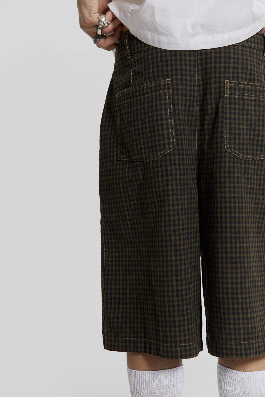 Charcoal Check Fairway Shorts - Image 5