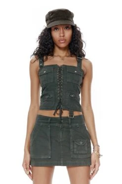 Jaded London Khaki Cargo Corset