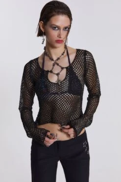 Jaded London Capella Knitted Top With Hardware Trim