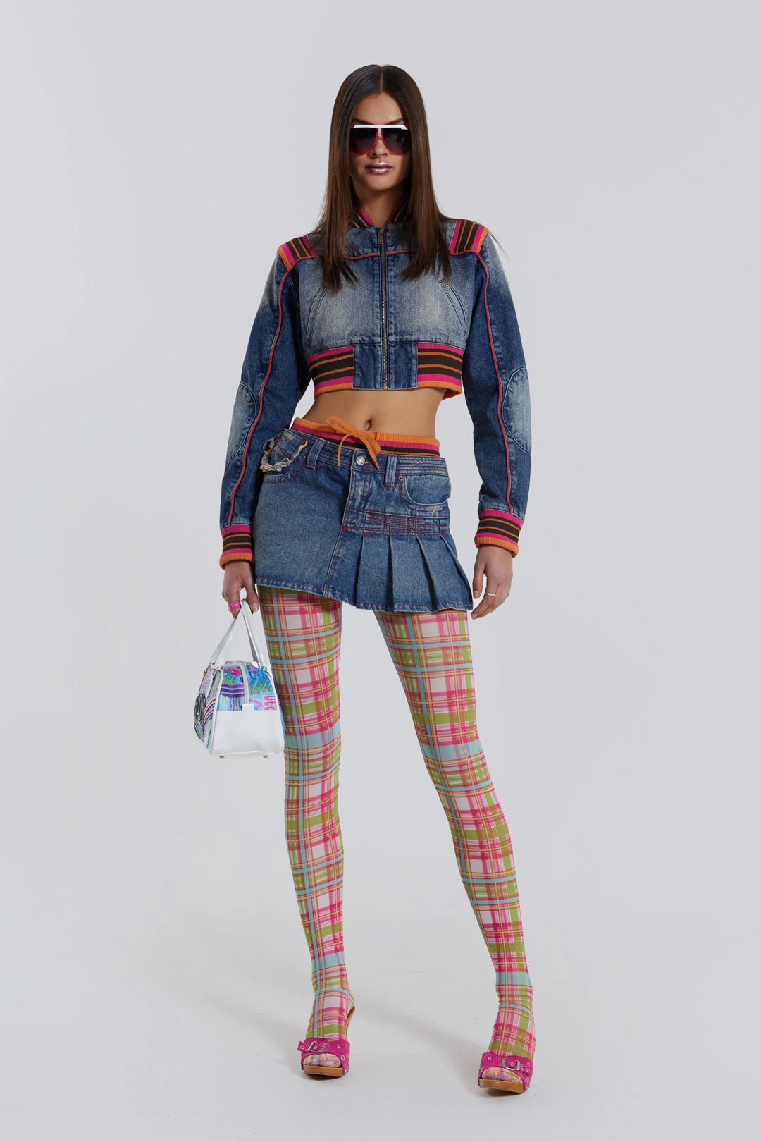 Jaded London Sherbet Cropped Denim Jacket - Image 7