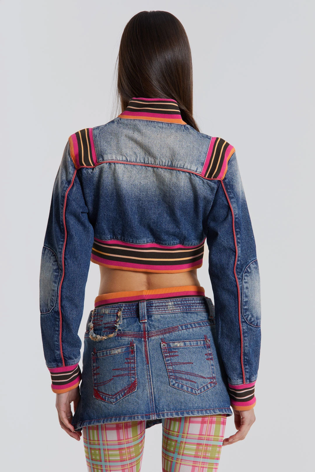 Jaded London Sherbet Cropped Denim Jacket - Image 6