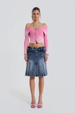 Jaded London The Hills Denim Midi Skirt
