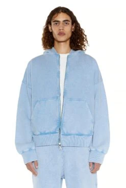 NTRLS Powder Blue Oversized Zip Through Hoodie